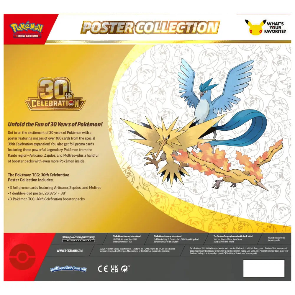 30th Celebration Poster Collection Rückseite mit Inhaltsübersicht – bei CardsRfun