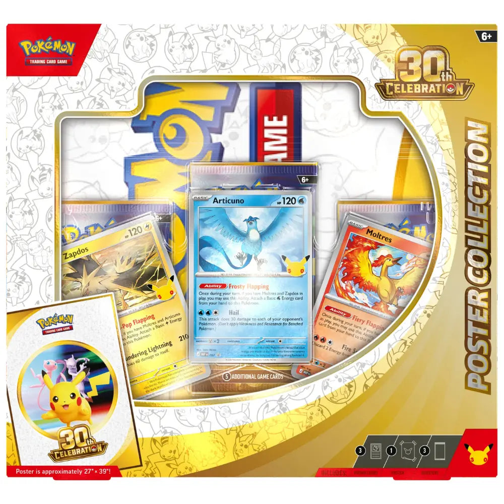 30th Celebration Poster Collection Box Seitenansicht mit Promo-Karten – bei CardsRfun