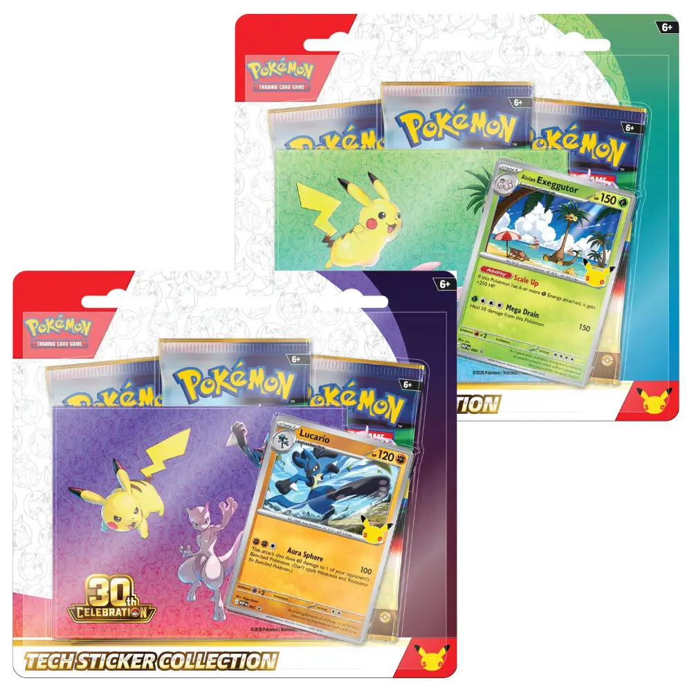 Pokemon 30th Celebration Tech Sticker Collection Mew und Mewtwo Variante im Überblick – bei CardsRfun