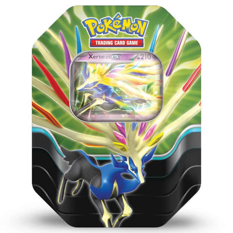 Pokemon Azure Legends Tin – Xerneas ex Variante, gruenes Design mit Xerneas ex SVP 179 Promo-Karte 210 HP
