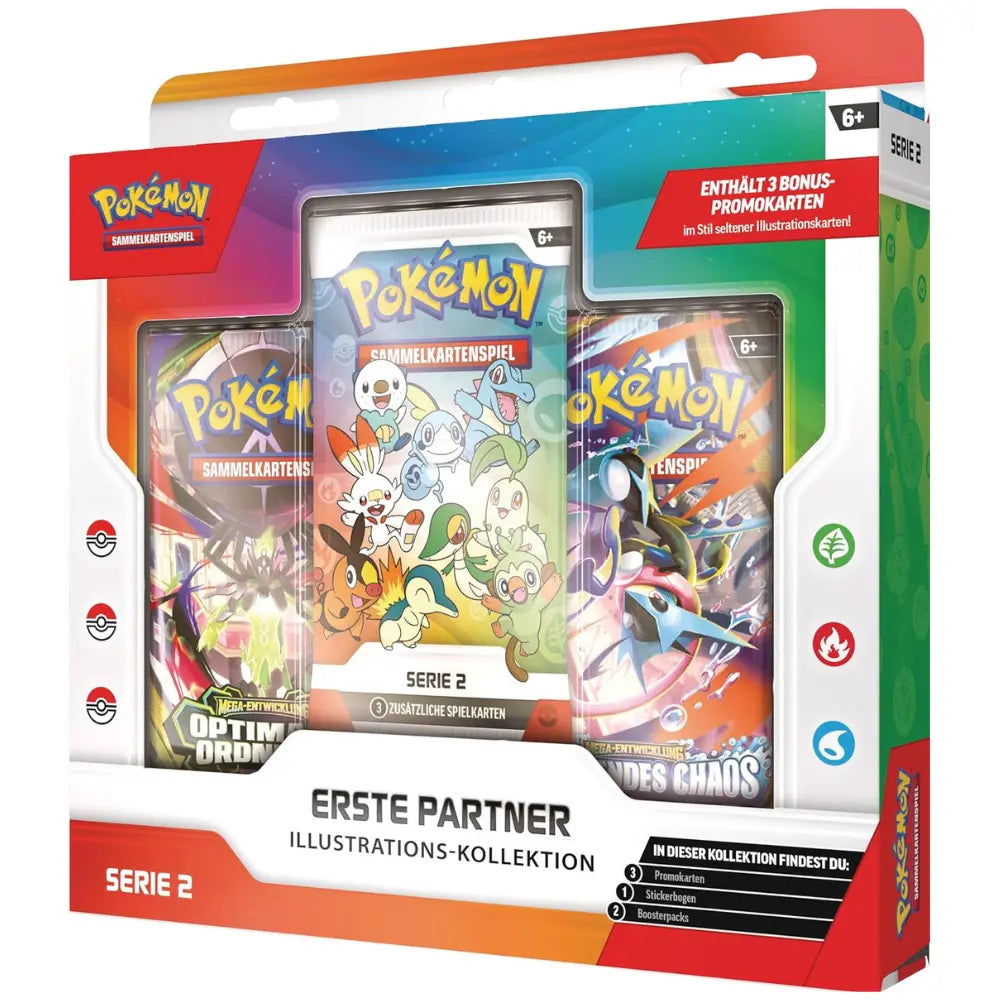Pokemon Erste Partner Illustrations-Kollektion Serie 2 – Box mit Optimale Ordnung, Wachsendes Chaos und Promo-Pack