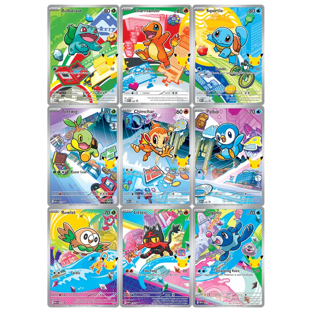 Alle 9 Illustration-Rare-Promo-Starter der First Partner Collection Series 1