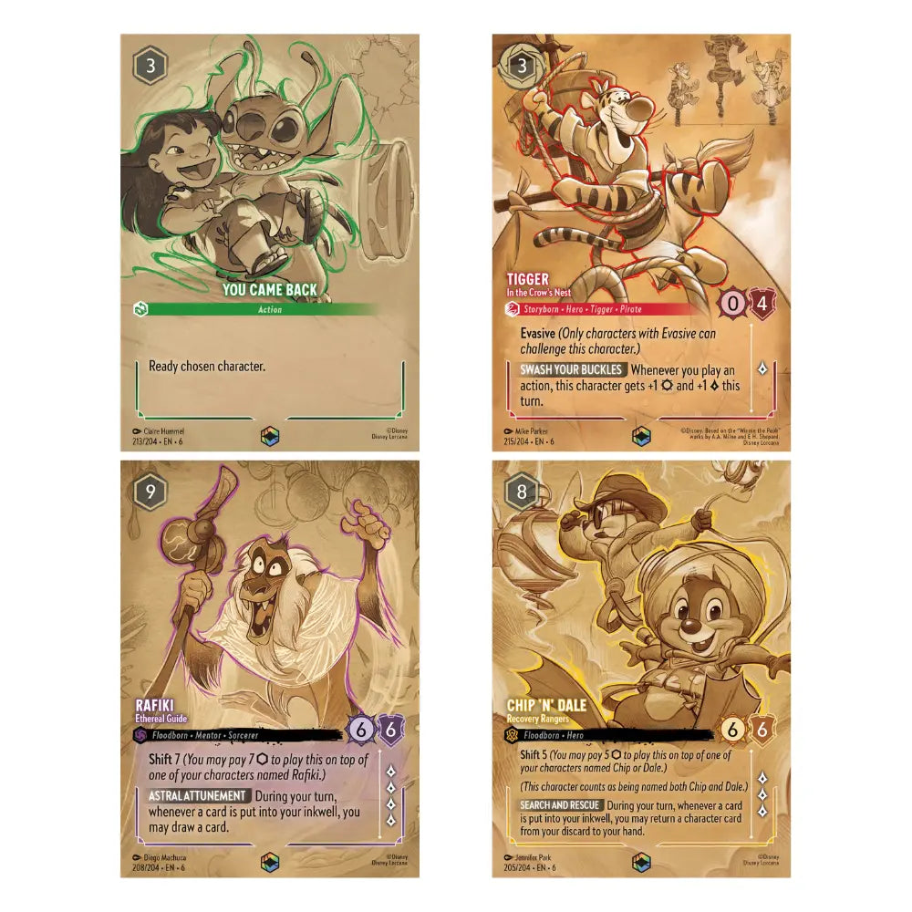 Disney Lorcana Azurite Sea Enchanted-Karten – Chip 'n' Dale, Tigger & Rafiki – bei CardsRfun