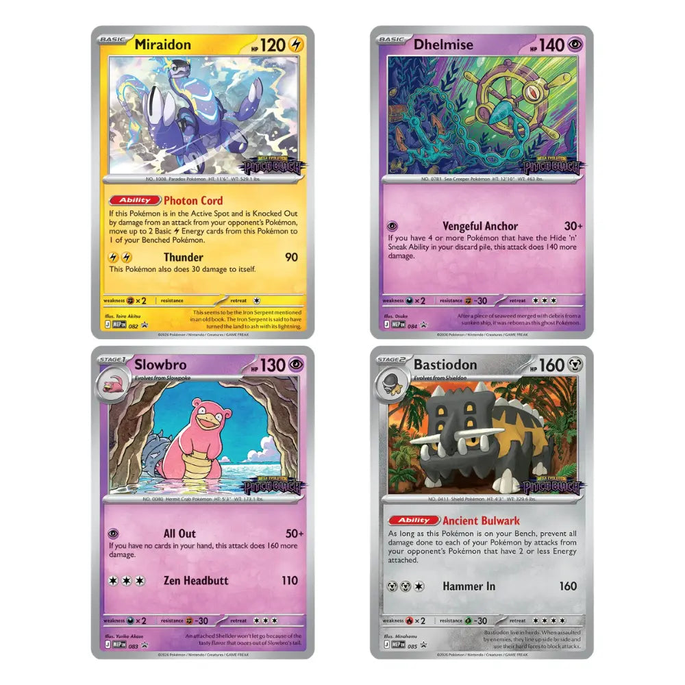 Pitch Black Foil-Promos Miraidon, Slowbro, Dhelmise, Bastiodon – bei CardsRfun