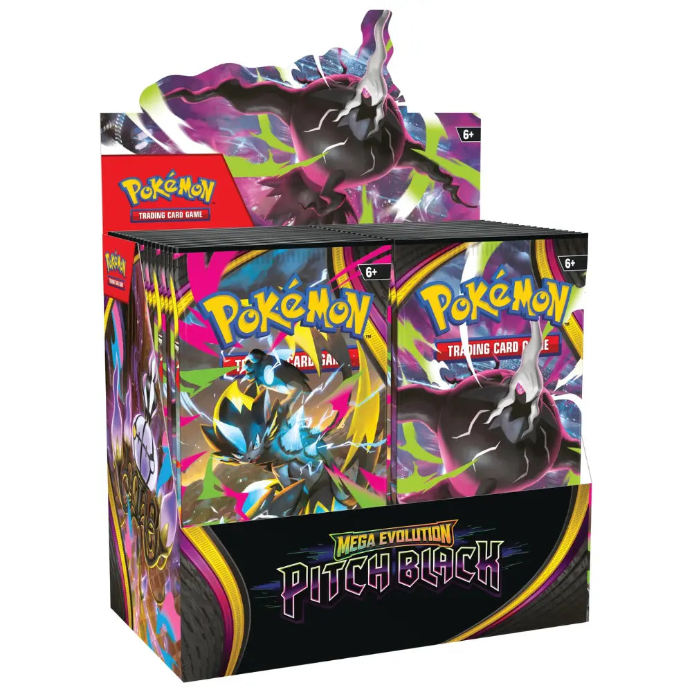 Pokémon Pitch Black Booster Display – Frontansicht der Box (36 Booster)