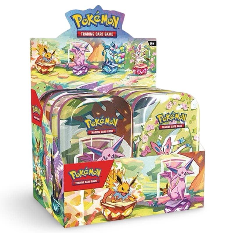 Pokemon Prismatic Evolutions Mini Tin Display – alle 8 Eeveelution-Artworks im Überblick