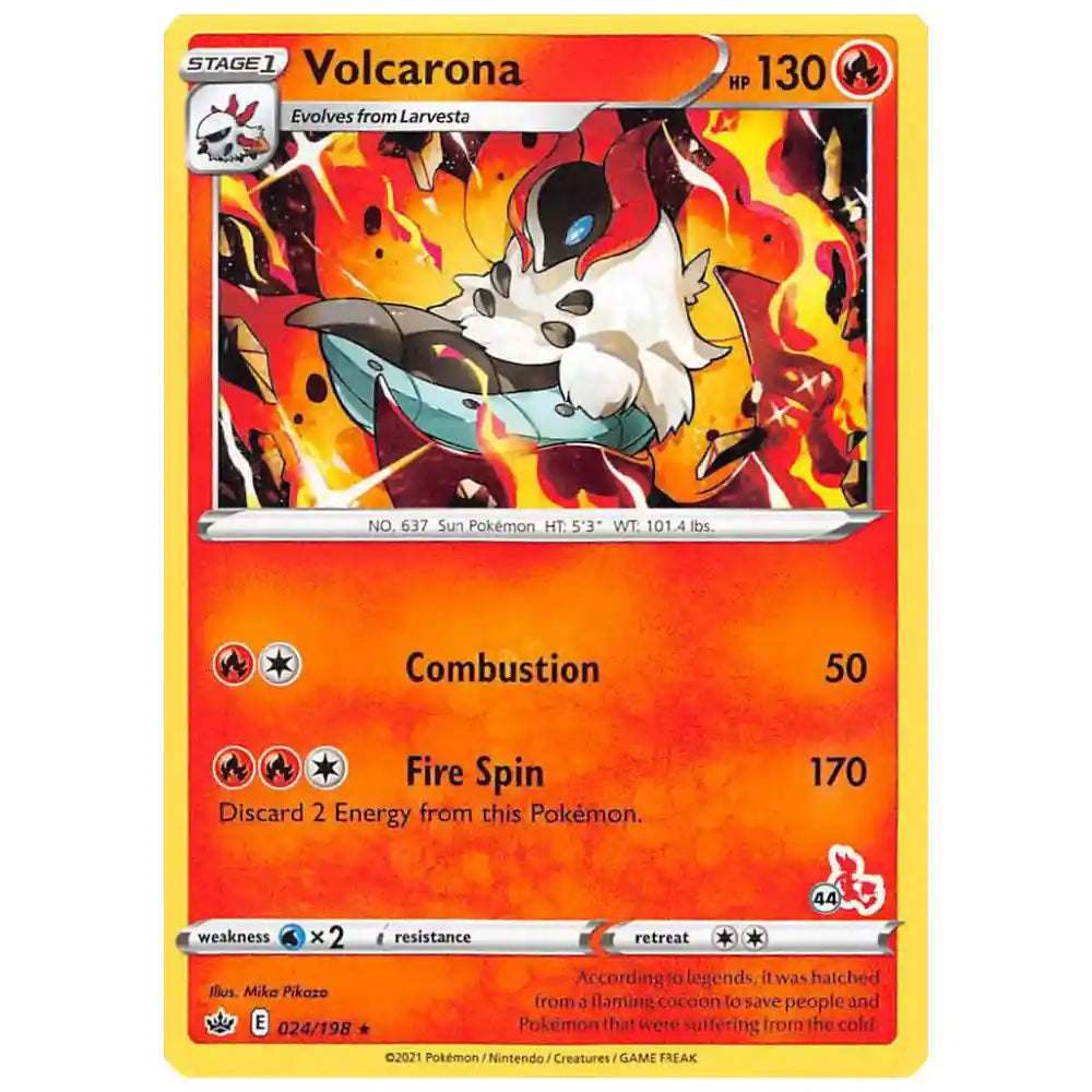 Volcarona - 024/202 (#27/44 Cinderace Stamped) - Battle Academy 2022 (BA22) CardsRfun