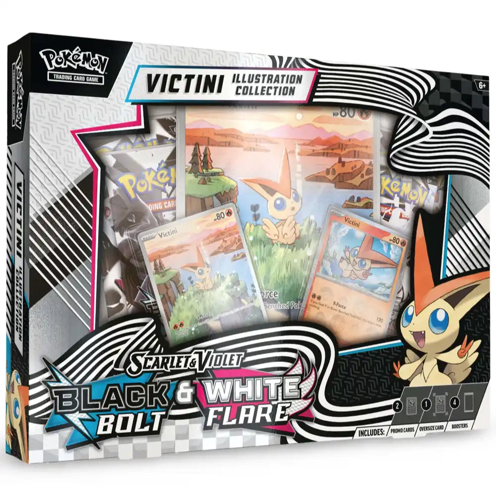 Pokemon Victini Illustration Collection SV10.5 – Frontansicht der Box mit Black Bolt & White Flare Branding