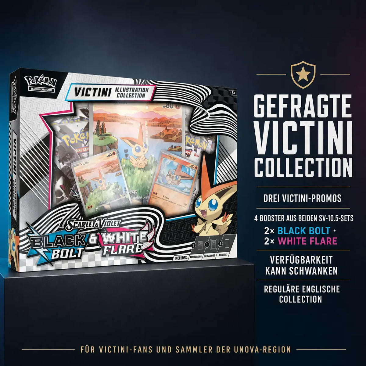 Pokemon Black Bolt & White Flare - Victini Illustration Collection (SV10.5)