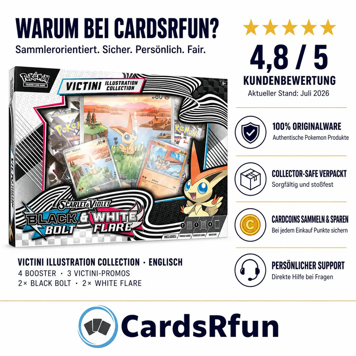 Pokemon Black Bolt & White Flare - Victini Illustration Collection (SV10.5)
