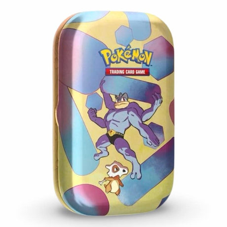 Pokemon 151 Mini Tin Machomei und Knogga Variante – blau-gelbes Design