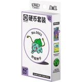 Pokemon 151 Surprise Coin Set Box – Bulbasaur No. 0001 Artwork, Chinesisches TCG, 3 Slim Booster plus Holo-Promo und Sammlermünze