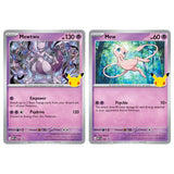 Pokemon 30th Celebration Foil-Promokarten Mewtwo MEP 104 und Mew MEP 105 im Vergleich – bei CardsRfun