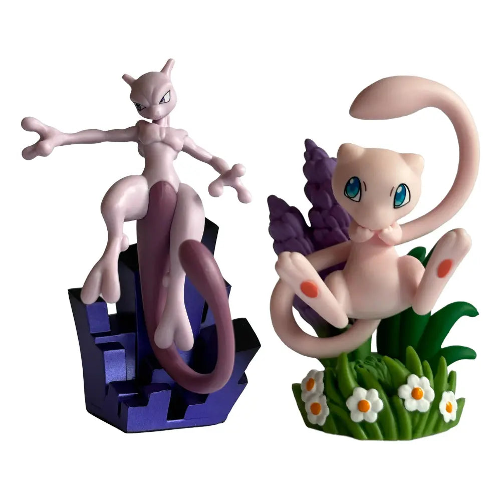 Pokemon 30th Celebration Sammlerfiguren Mewtwo auf Kristallsockel und Mew auf Blumensockel – bei CardsRfun