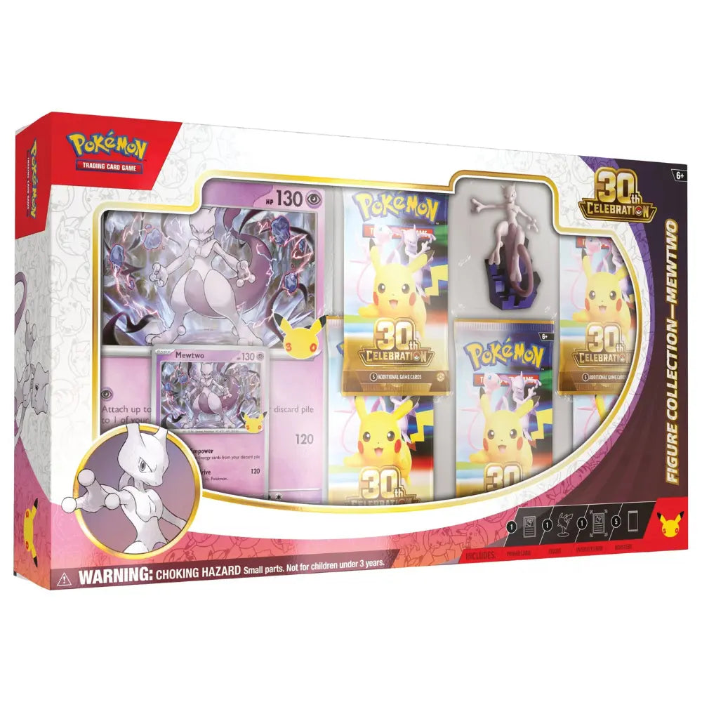 Pokemon 30th Celebration Figure Collection Mewtwo – Box-Frontansicht mit Sammlerfigur – bei CardsRfun