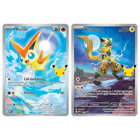 Pokemon 30th Celebration Battle Deck Promos – Victini MEP 102 und Zeraora MEP 103 Illustration Rare – bei CardsRfun