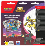 Pokemon 30th Celebration Battle Deck Umbreon ex – Box-Rückseite mit vollständiger Deckliste – bei CardsRfun