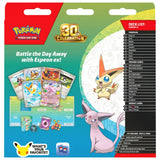 Pokemon 30th Celebration Battle Deck Espeon ex – Box-Rückseite mit vollständiger Deckliste – bei CardsRfun
