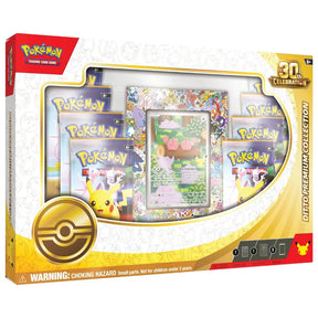 Pokemon 30th Celebration Ditto Premium Collection – Box-Front mit Ditto-Promo im Acryl-Display und 8 Boostern – bei CardsRfun