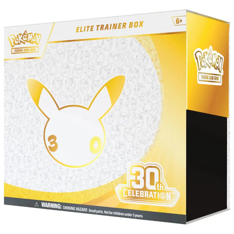 Pokemon 30th Celebration Elite Trainer Box – Box 3D-Ansicht rechts mit Pokeball-Emblem – bei CardsRfun