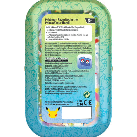 30th Celebration Mini Tin Rückseite Tag-Design mit Inhaltsbeschreibung – bei CardsRfun