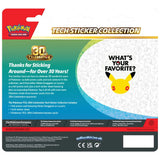 Pokemon 30th Celebration Tech Sticker Collection Rückseite mit Inhalt Alolan Exeggutor oder Lucario – bei CardsRfun