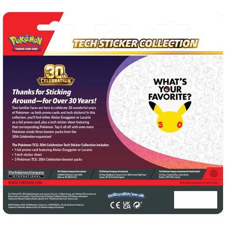 Pokemon 30th Celebration Tech Sticker Collection Mew-Variante mit Alolan Exeggutor MEP 094 Promo und Mew Sticker-Sheet – bei CardsRfun