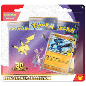 Pokemon 30th Celebration Tech Sticker Collection Mewtwo-Variante mit Lucario MEP 095 Promo und Mewtwo Sticker-Sheet – bei CardsRfun