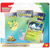 Pokemon 30th Celebration Tech Sticker Collection beide Varianten Rückseite mit Inhaltsliste – bei CardsRfun