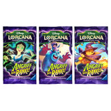 Lorcana Angriff der Ranke Booster Packs – drei verschiedene Designs, Sulley, Winnie Puuh, Schurkin