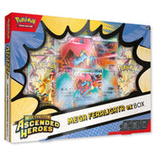 Pokemon Ascended Heroes Mega Feraligatr ex Box – Frontansicht mit Foil-Promo-Karte, 370 KP, Mortal Crunch und vier Boostern