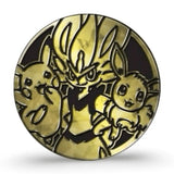 Pokemon Battle Academy Box 2022 Goldmünze – Pikachu, Cinderace und Eevee in Gold geprägt