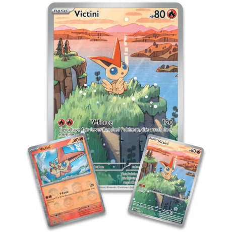 Pokemon Victini Illustration Collection – alle drei Promos: Oversize IR, Standard IR (SVP 208) und Holo Rare