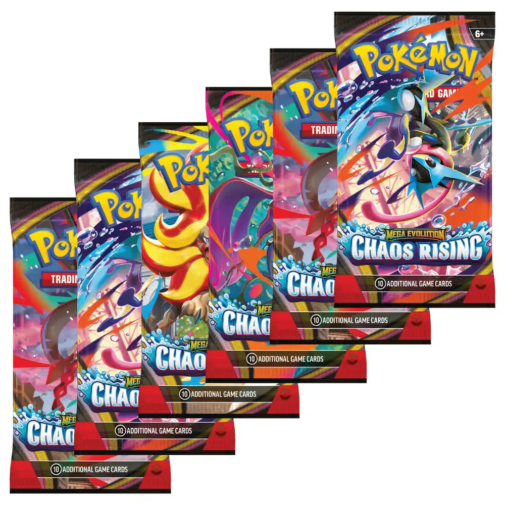 Chaos Rising Booster Bundle – vier Artworks: Mega Greninja ex, Mega Floette ex, Mega Pyroar ex, Mega Dragalge ex