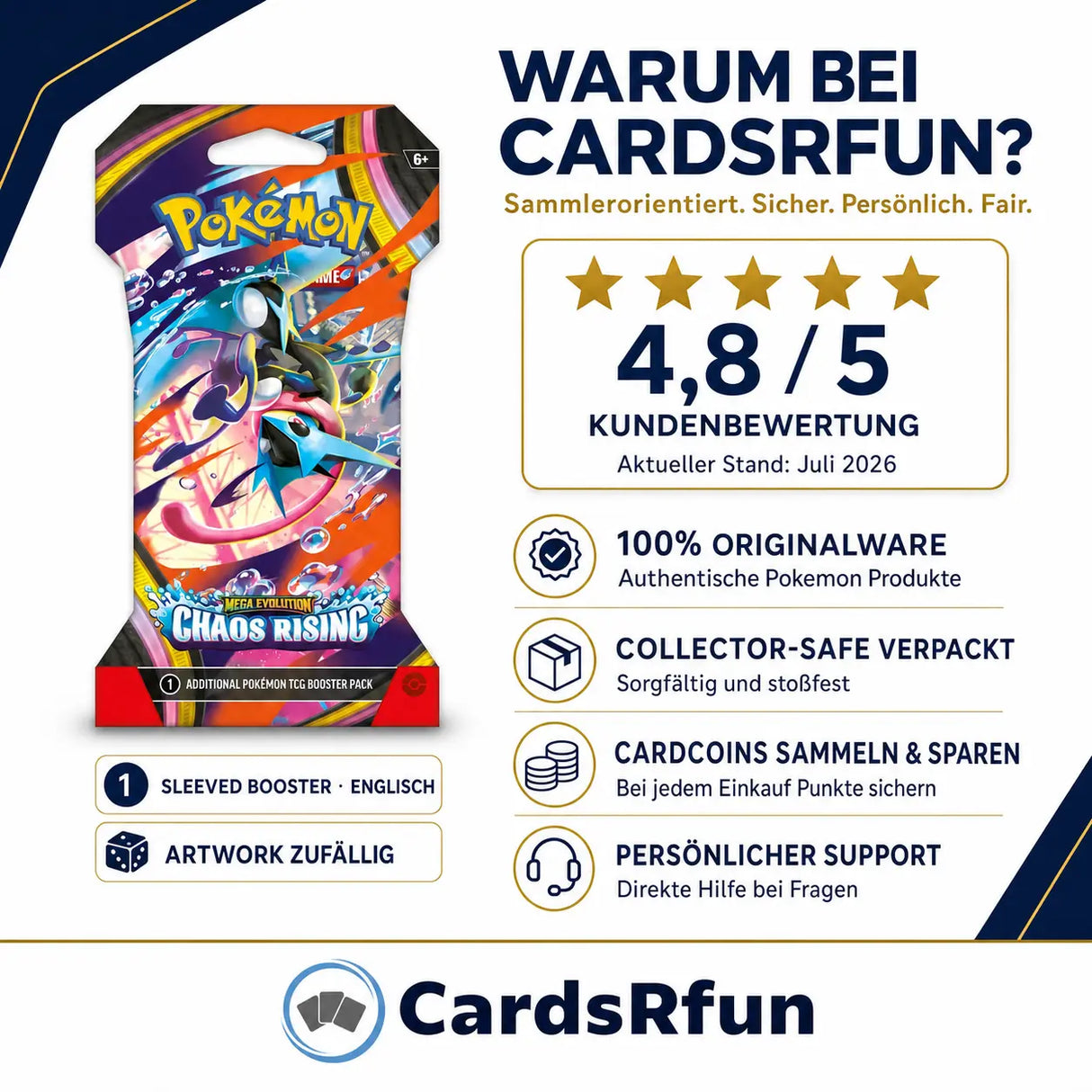 Pokemon Chaos Rising - Sleeved Booster