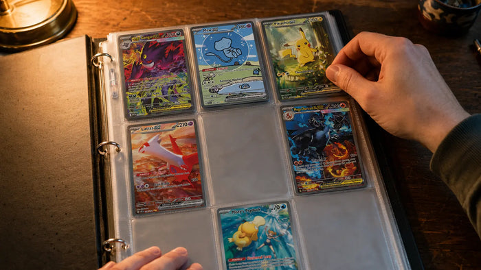 Pokemon Binder mit den LieblingsKarten wie Gengar, Pikachu. Ziel ist es die Sammlung zu vervollständigen