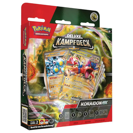 Pokemon Deluxe Kampfdeck Koraidon ex – Box-Front mit Koraidon ex und Sandfell ex – bei CardsRfun