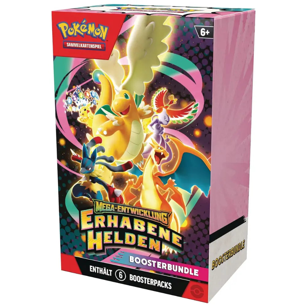 Pokemon Erhabene Helden Booster Bundle – Frontansicht mit 6 Booster Packs