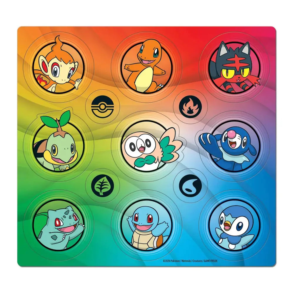 Sticker-Bogen der First Partner Illustration Collection Series 1 – alle 9 Starter