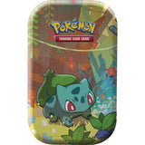 Pokemon Kanto Friends Mini Tin Bisasam – Nahaufnahme mit warmem Wald-Artwork