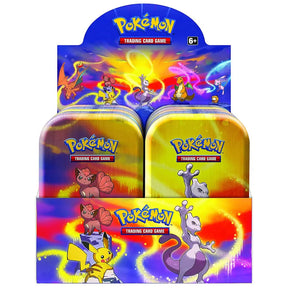 Pokemon Kanto Power Mini Tin Display-Box mit Pikachu, Mewtu und weiteren Kanto-Tins
