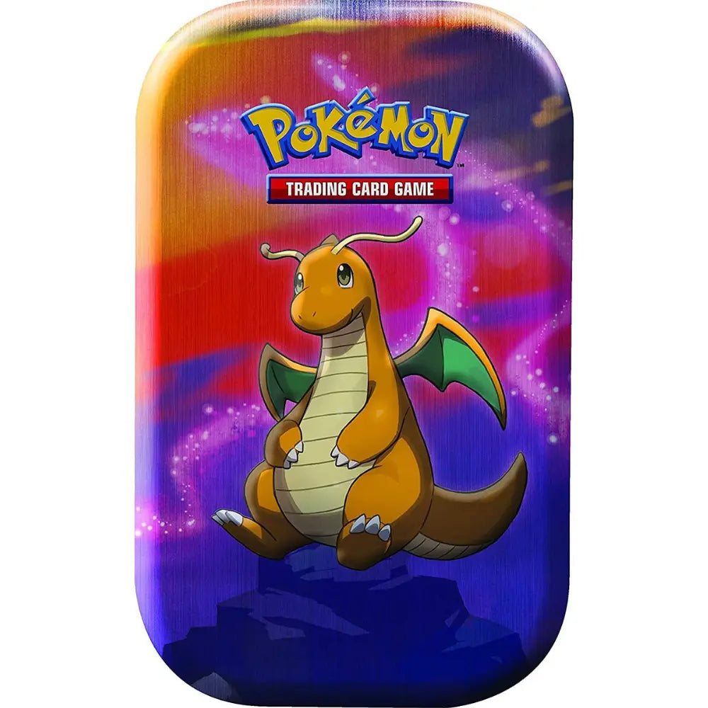 Pokemon Kanto Power Mini Tin Dragoran – Nahaufnahme auf lila-rotem Hintergrund