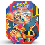 Pokemon Mega Charizard Tin – Mega Charizard Y ex Promo Tin Nahaufnahme, rotes Artwork