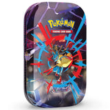 Pokemon Mega Heroes Mini Tin – Mega Lucario Variante mit rot-blauem Burst-Artwork auf weissem Hintergrund