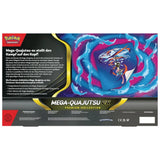 Pokemon Mega-Quajutsu-ex Premium-Kollektion Rückseite mit Inhaltsbeschreibung – bei CardsRfun