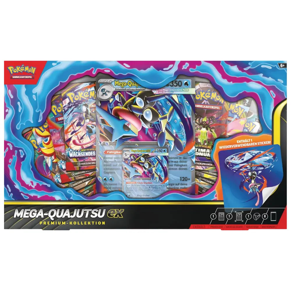 Pokemon Mega-Quajutsu-ex Premium-Kollektion alle Inhalte im Überblick – bei CardsRfun