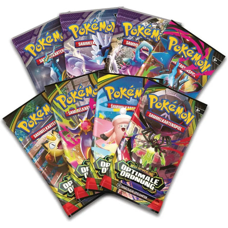 Pokemon Mega-Zygarde ex Premium Kollektion (DE) – 8 Booster aus Optimale Ordnung, Fatale Flammen und Gewalten der Zeit