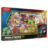 Pokemon Mega-Zygarde ex Premium Kollektion (DE) – Box Frontansicht mit Promo-Karte, 8 Boostern und Tech-Sticker