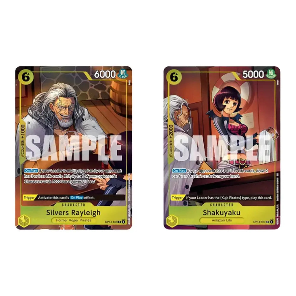 Promo-Karten Silvers Rayleigh und Shakuyaku aus One Piece Illustration Box Vol.7 – bei CardsRfun
