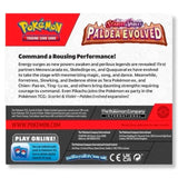 Pokemon Paldea Evolved Display Rueckseite – Beschreibung mit Meowscarada ex, Chien-Pao ex, Ting-Lu ex und ueber 190 Karten